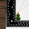 【天然正品】A货翡翠AU750黄金镶钻镶天然细腻满绿细豆种葫芦（福禄平安）翡翠吊坠项链26.6*19.4*3.7MM(皆取最大值)链长：45CM（长度可调节） 171225NJS45 商品缩略图3
