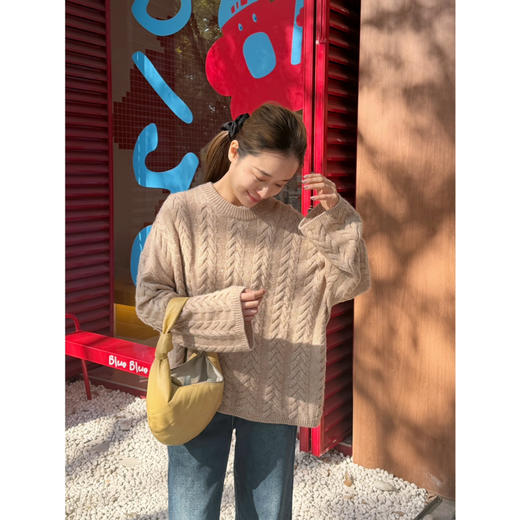 2512502    cariaggi 亮片麻花 宽松毛衣 羊绒羊毛 商品图8