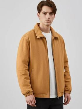 秋冬新款男装潮流时尚百搭翻领拉链夹克棉服宽松长袖棉衣外套