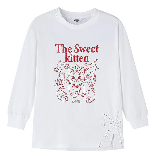 女童圆领长袖针织衫春季新款安奈儿童装EG611585 商品图6