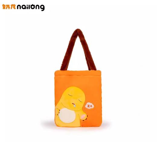 可爱奶龙毛绒单肩包-绿/橘 商品图1