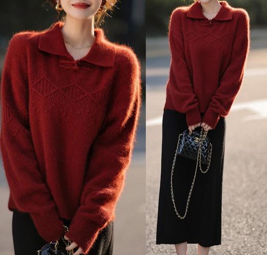 品牌直发 东方美学 新年温婉气质拉满【樱西玛ENXIMANE·新中式国风盘扣绞花毛衣】上身温柔雅致不失时髦感~ 商品图5