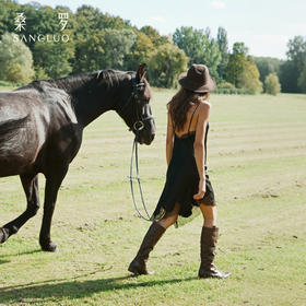 丝魅蕾影』桑罗不对称裙摆吊带裙桑蚕丝女性感睡裙可外穿