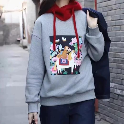 D123025新年系列女装2026春季新款全棉毛圈布卫衣 商品图6