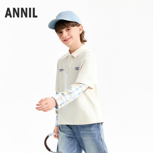 【实体店同款】男童翻领长袖针织衫春季新款安奈儿童装AB611019 商品图1