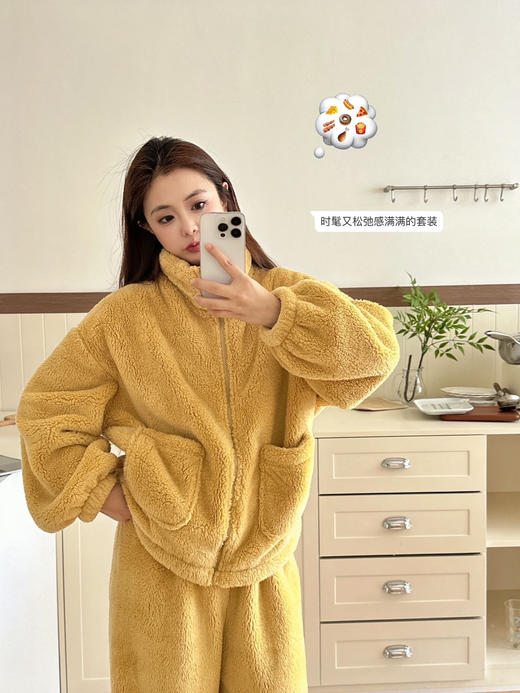 云朵绒拉链款套装家居服（男女同款）（爆单 ，3-5天发货）| 细腻软糥，上身轻盈保暖，穿脱方便！ 商品图5
