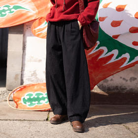 特绽放012朵/月光小灯笼裤·纯棉提花全腰松紧小灯笼长裤女休闲裤