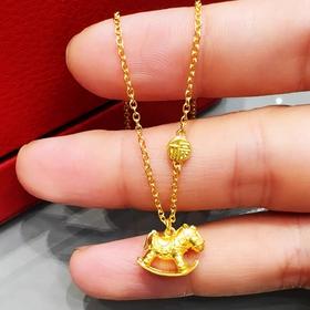 2楼周大福荟馆小金马旋转木马黄金足金项链