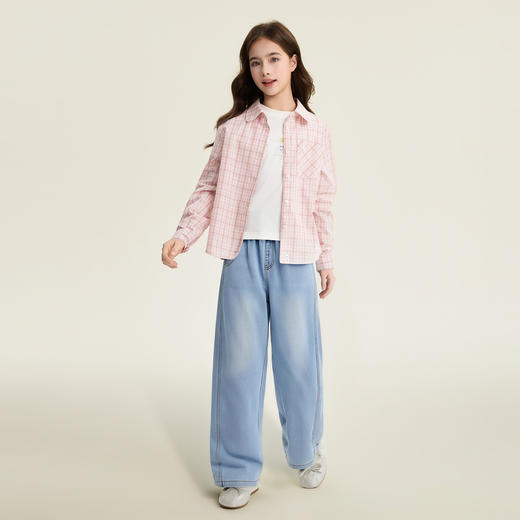 笛莎Deesha 童装女童裤子2026春新款韩版洋气宽松牛仔裤 商品图2