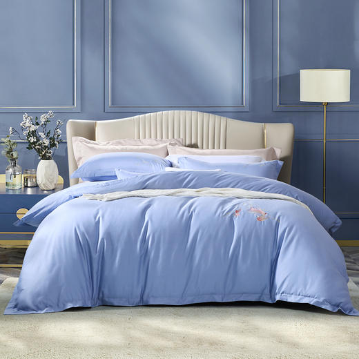 富安娜床单四件套（相依.星辰引-蓝）【分仓直发，72小时发货，周末节假日不发货】 商品图1