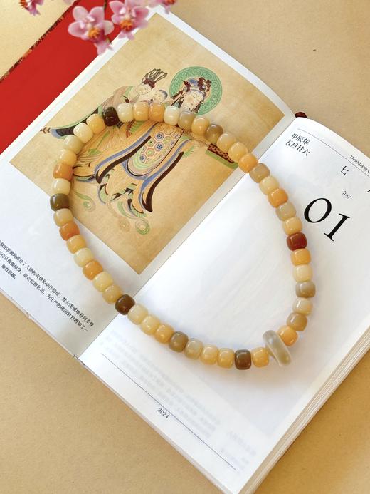 【敦煌色·菩提双圈手串】敦煌福泽天然多宝菩提手串白玉菩提绕指柔跑环老型桶珠双层手串 商品图2