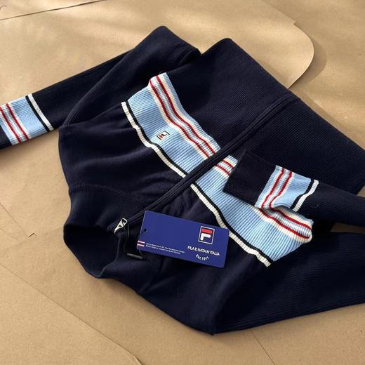 D123018秋冬季新款女子修身拼色拉链开衫外套编织衫毛衣 商品图3