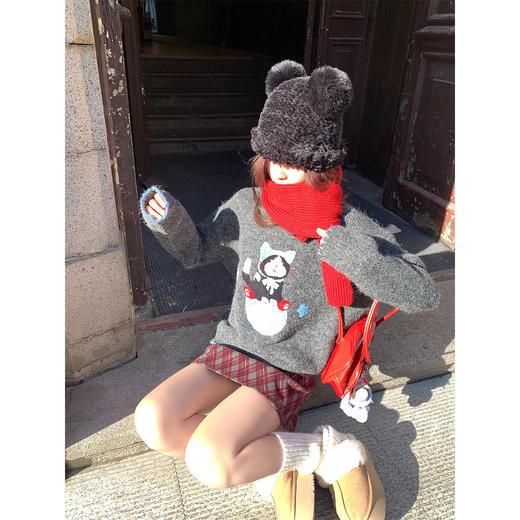 <曾小咸推荐>现货秒杀 ！微信超特价！韩系植绒小猫毛衣 日常199.99 立减110 秒杀89.99！！ 商品图3