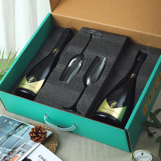 【双支王妃气泡酒礼盒】香槟酒杯送礼 起泡酒气泡酒红酒礼盒装 葡萄酒  商品图2