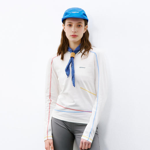 714street运动撞色速干T恤女2026春季潮牌户外吸湿凉感长袖骑行服 商品图1