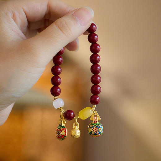 【吞金兽紫金砂手串】敦煌福泽天然原矿紫金砂朱砂手链女吞金兽十全十美手串生肖本命年礼物 商品图1