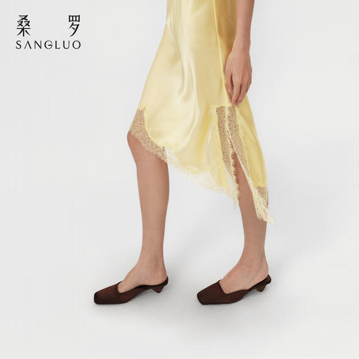 丝魅蕾影』桑罗不对称裙摆吊带裙桑蚕丝女性感睡裙可外穿 商品图4