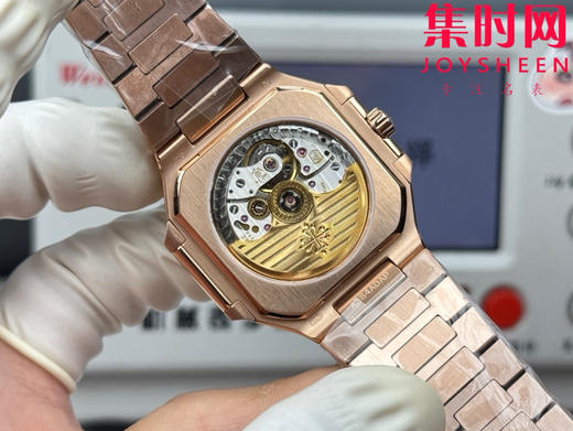 PP+百达翡丽 方形鹦鹉螺 新系列CUBITUS 5821男士腕表 烟熏咖啡面 商品图7