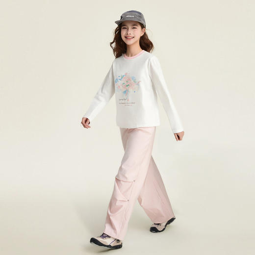 笛莎Deesha 童装女童T恤2026春新款信语花朵长袖T恤 商品图2