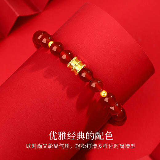 Winy 鸿运缠腕手链 S925 银鎏金扣红玛瑙手串 配证书 新年氛围感显白饰品 商品图2