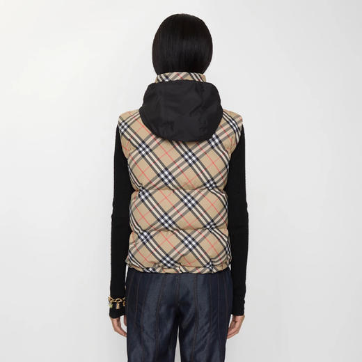 BURBERRY 巴宝莉 女士格纹羽绒背心马甲 格子 8113139 B9368 商品图3