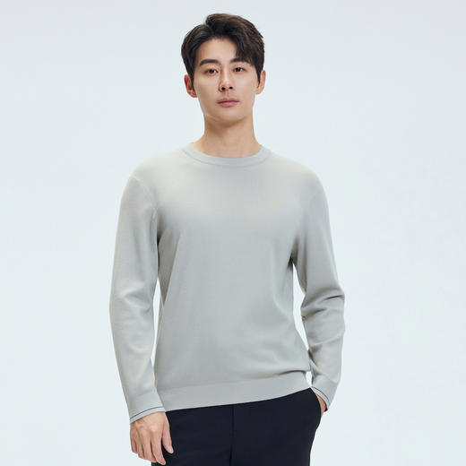 【门店同款】圣得西2025年秋冬季含绵羊毛毛衫青年男款圆领针织衫 商品图2