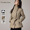 VICTORIA&VERA冬季【温雅序曲】系带收腰设计菱形绗缝羽绒服牛角扣立领短款气质修身GAO级DA牌感 商品缩略图0