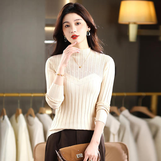 CC内搭上衣修身显瘦洋气百搭半高领打底衫2025新款女装冬装毛衣短款 商品图2