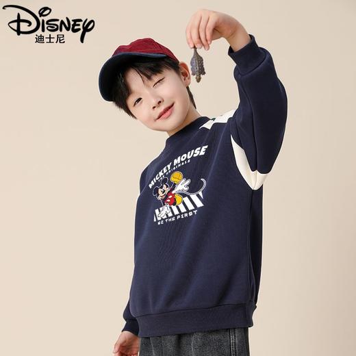 迪士尼男童红色上衣加绒加厚冬季儿童一体绒卫衣男大童拜年服冬装 商品图7