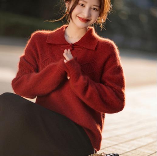 品牌直发 东方美学 新年温婉气质拉满【樱西玛ENXIMANE·新中式国风盘扣绞花毛衣】上身温柔雅致不失时髦感~ 商品图7