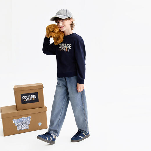 【细腻柔滑全棉牛仔裤】男童软糯舒适裤子全腰牛仔单裤春季新款安奈儿童装EB616565 商品图5