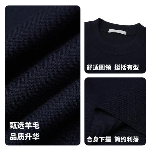 【门店同款&含绵羊毛】圣得西25年秋冬季男士套头毛衫简约针织衫 商品图4
