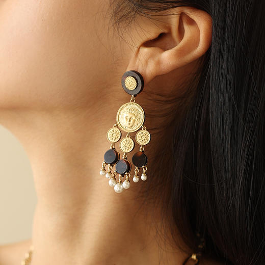 【秋瓷炫&蔡文静同款】Ancient Rome古罗马时期 | 玳瑁流苏耳环 商品图5