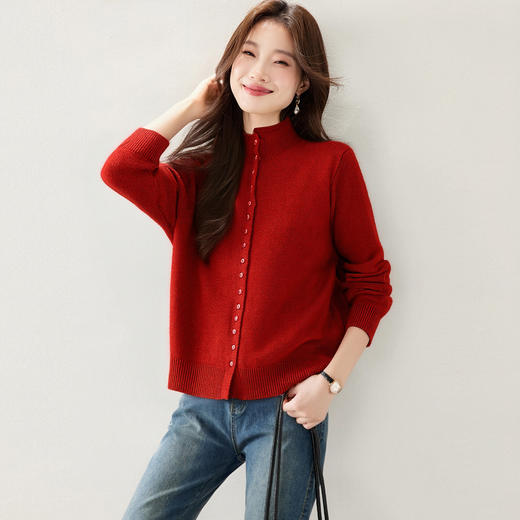 CC高级感减龄针织开衫女外搭2025秋冬新款简约显瘦毛衣宽松外套上衣 商品图0