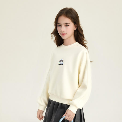 笛莎Deesha 童装女童卫衣2026春新款精致小图案圆领卫衣 商品图1