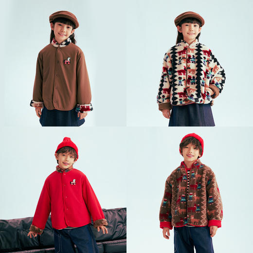 MANHOJIA【小马费尔岛】儿童棉服新款拜年服男女童保暖羊羔外套 商品图1