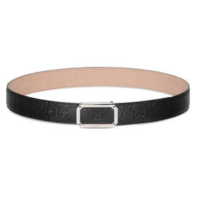 【二】GUCCI 古驰 男士 Signature 皮革腰带 黑色 403941 CWC0N 1000