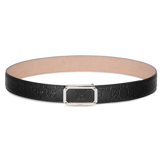 【二】GUCCI 古驰 男士 Signature 皮革腰带 黑色 403941 CWC0N 1000 商品图0