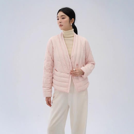 丁摩 高级感白鸭绒新款轻薄羽绒服女短款秋冬V领内胆显瘦洋气外套5ZF-8812 商品图3