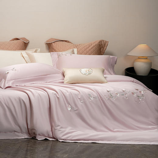 鎏金澳棉四件套 合欢（芭蕾粉） 商品图1