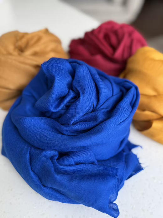 Pashmina羊绒围巾 克什米尔披肩 素胚。 商品图6