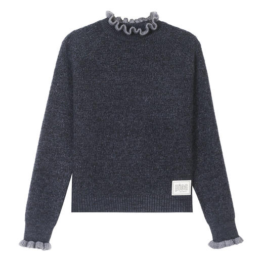 CC木耳领打底衫女高腰小个子上衣2025新款冬季内搭漂亮减龄厚款毛衣 商品图4