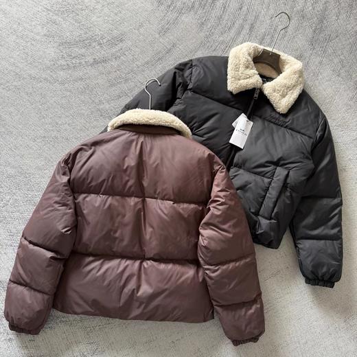 D123011新品女士羊羔毛领短款羽绒服外套保暖通勤 商品图1