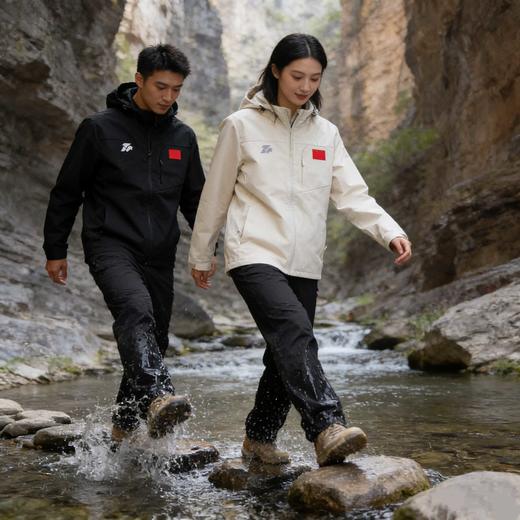 【单层夹克风衣男女同款】无内胆国潮夹克风衣春秋帽子不可拆卸上衣03h 商品图0