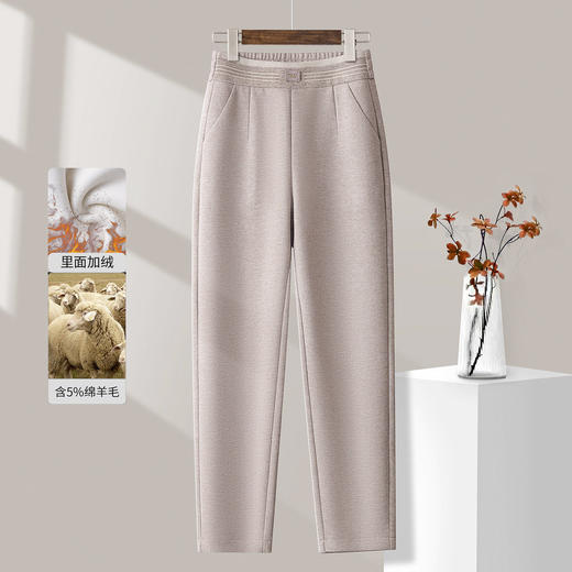 「自」全新升级【铂金会员146/天猫199/差价53】(05435)洛诗琳加绒羊毛呢九分裤2025冬季新款高腰显瘦小个子烟管裤 商品图0