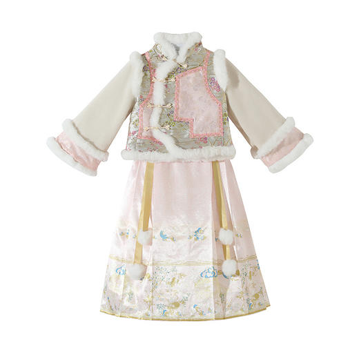 女童公主裙古装汉服拜年服，斗篷套装古风唐装（赠送发夹）XWN2890 商品图4