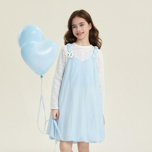 笛莎Deesha 童装女童连衣裙2026春新款甜美两件套连衣裙 商品图0