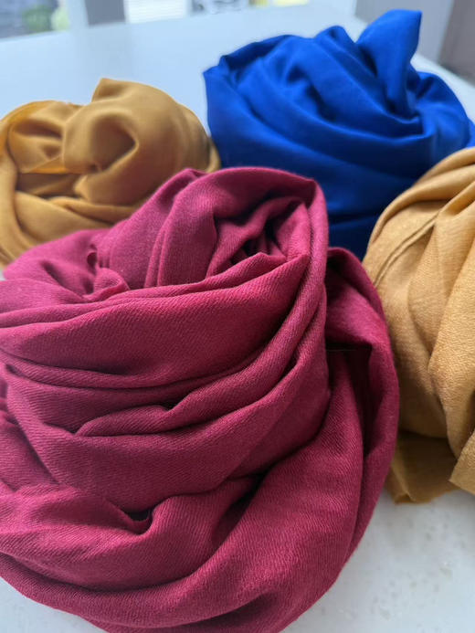 Pashmina羊绒围巾 克什米尔披肩 素胚。 商品图9