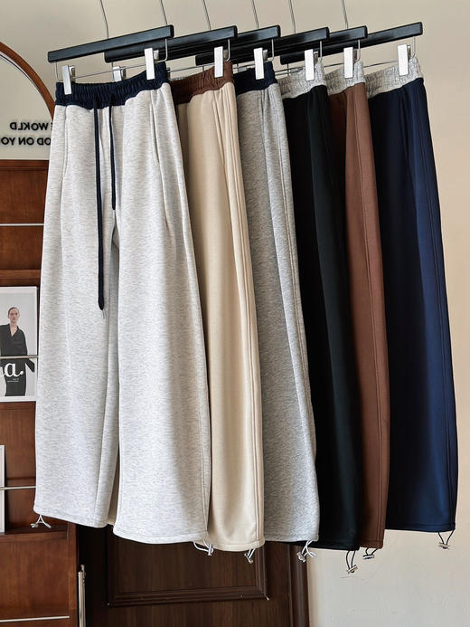 撞色松紧腰新款镰刀加绒两穿棉运动卫裤 商品图10