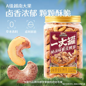 三只松鼠 量贩罐装_紫皮腰果/卤香味/500g